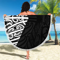 Black New Zealand Puhoro Maori Tattoo Beach Blanket LT14 - Polynesian Pride