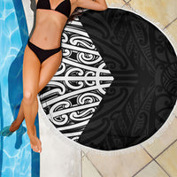 Black New Zealand Puhoro Maori Tattoo Beach Blanket LT14 - Polynesian Pride