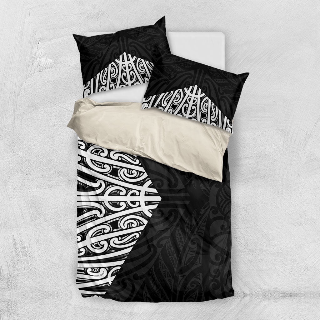 Black New Zealand Puhoro Maori Tattoo Bedding Set LT14 US Twin 172cm x 218cm Black - Polynesian Pride