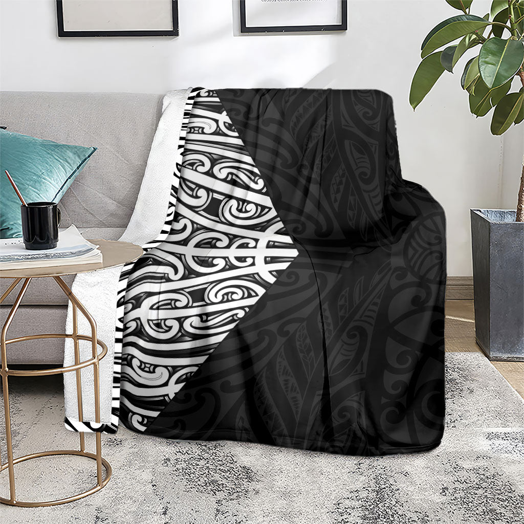 Black New Zealand Puhoro Maori Tattoo Blanket LT14 - Polynesian Pride