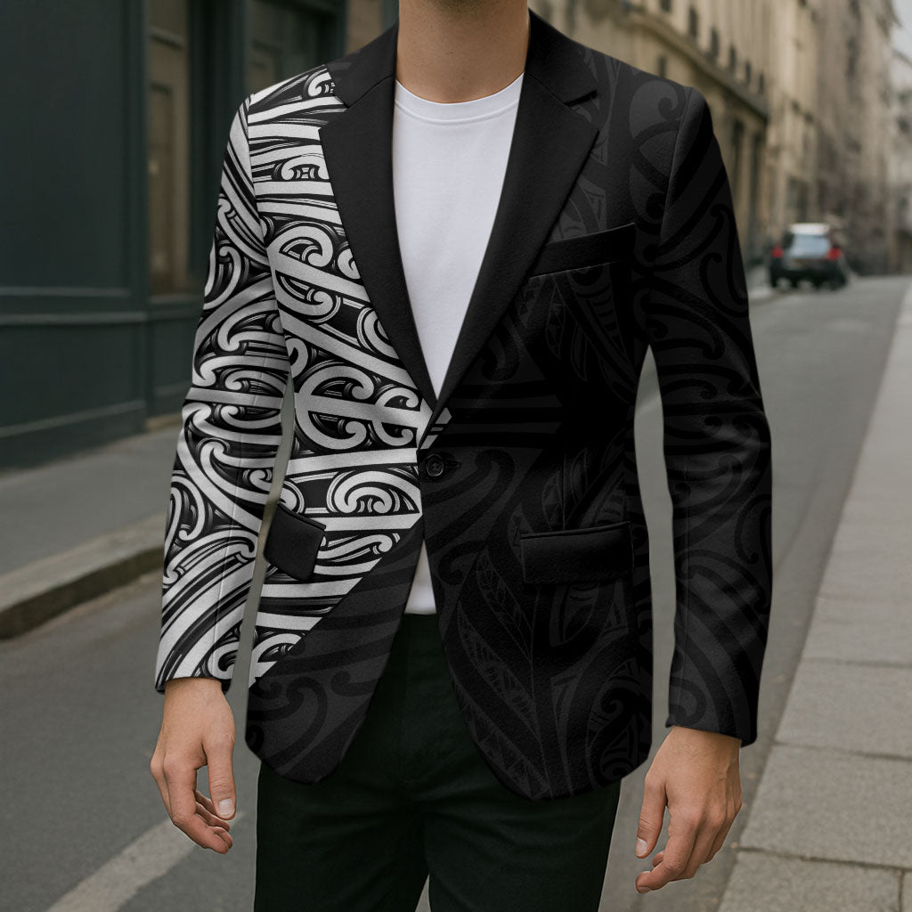 Black New Zealand Puhoro Maori Tattoo Blazer LT14 - Polynesian Pride
