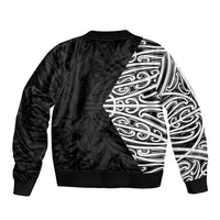 Black New Zealand Puhoro Maori Tattoo Bomber Jacket LT14 - Polynesian Pride