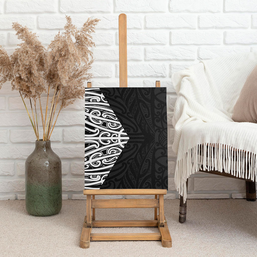 Black New Zealand Puhoro Maori Tattoo Canvas Wall Art LT14 - Polynesian Pride