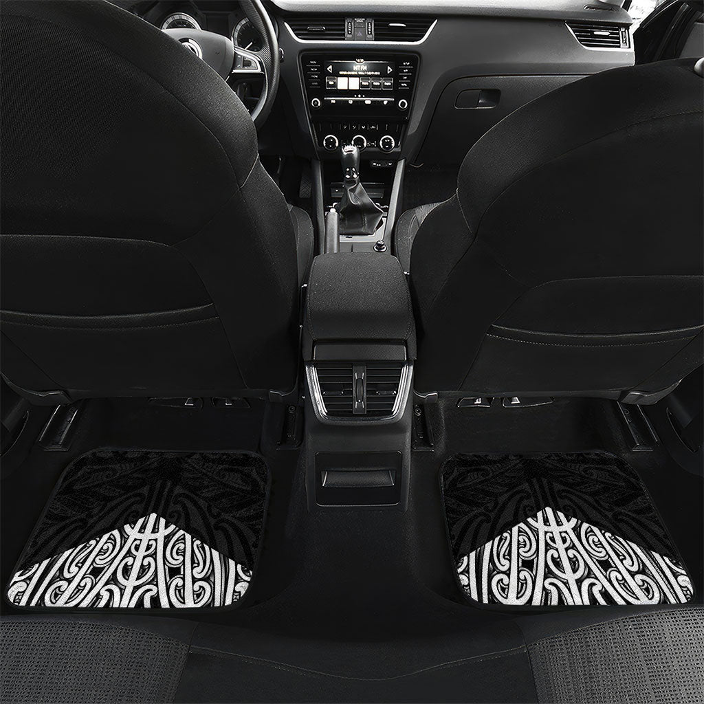 Black New Zealand Puhoro Maori Tattoo Car Mats LT14 Set 2pcs - Back Black - Polynesian Pride