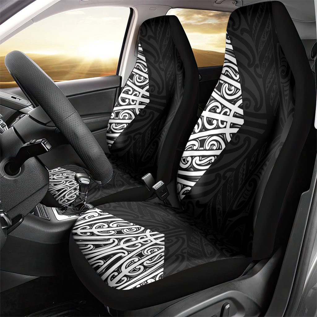 Black New Zealand Puhoro Maori Tattoo Car Seat Cover LT14 - Polynesian Pride