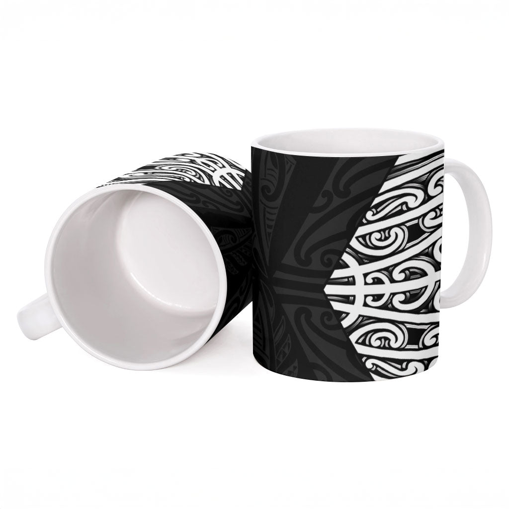 Black New Zealand Puhoro Maori Tattoo Ceramic Mug LT14 - Polynesian Pride