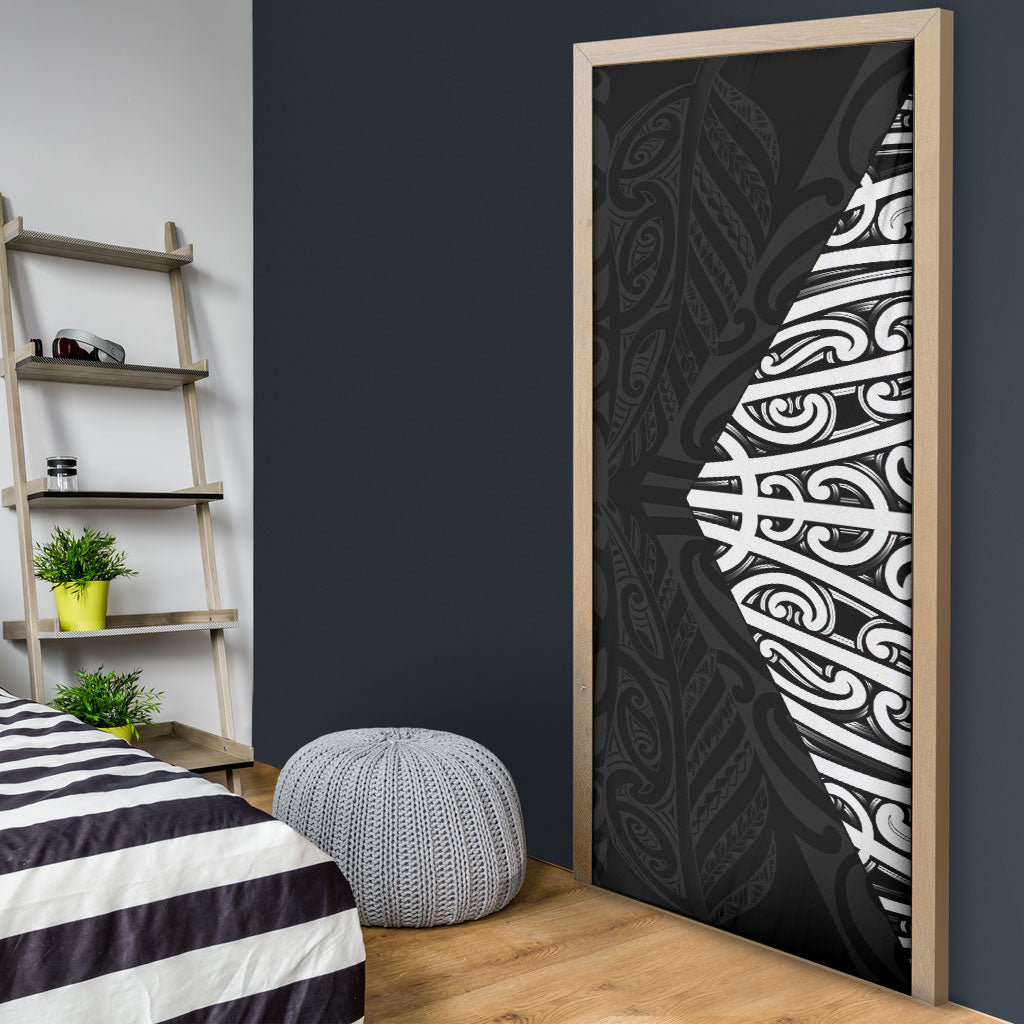 Black New Zealand Puhoro Maori Tattoo Door Cover LT14 - Polynesian Pride