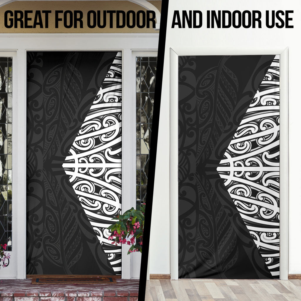 Black New Zealand Puhoro Maori Tattoo Door Cover LT14 - Polynesian Pride