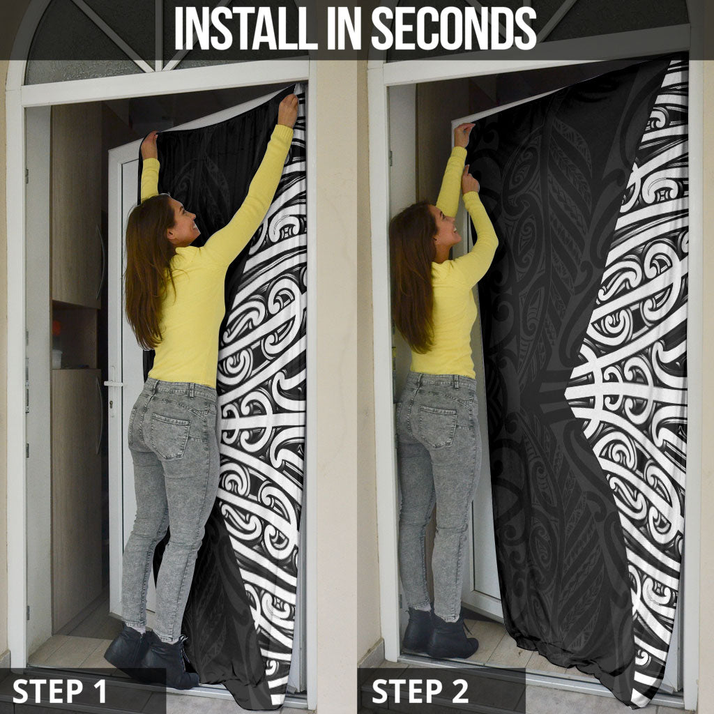 Black New Zealand Puhoro Maori Tattoo Door Cover LT14 - Polynesian Pride