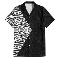 Black New Zealand Puhoro Maori Tattoo Family Matching Puletasi and Hawaiian Shirt LT14 Dad's Shirt - Short Sleeve Black - Polynesian Pride