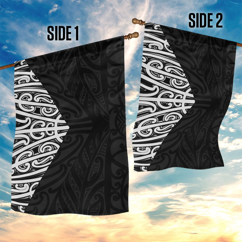 Black New Zealand Puhoro Maori Tattoo Garden Flag LT14 - Polynesian Pride