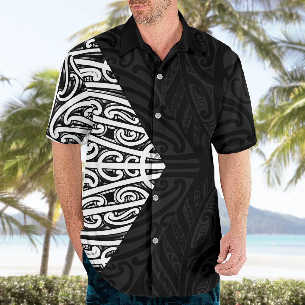 Black New Zealand Puhoro Maori Tattoo Hawaiian Shirt LT14 - Polynesian Pride