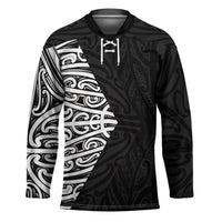 Black New Zealand Puhoro Maori Tattoo Hockey Jersey LT14 Unisex Black - Polynesian Pride