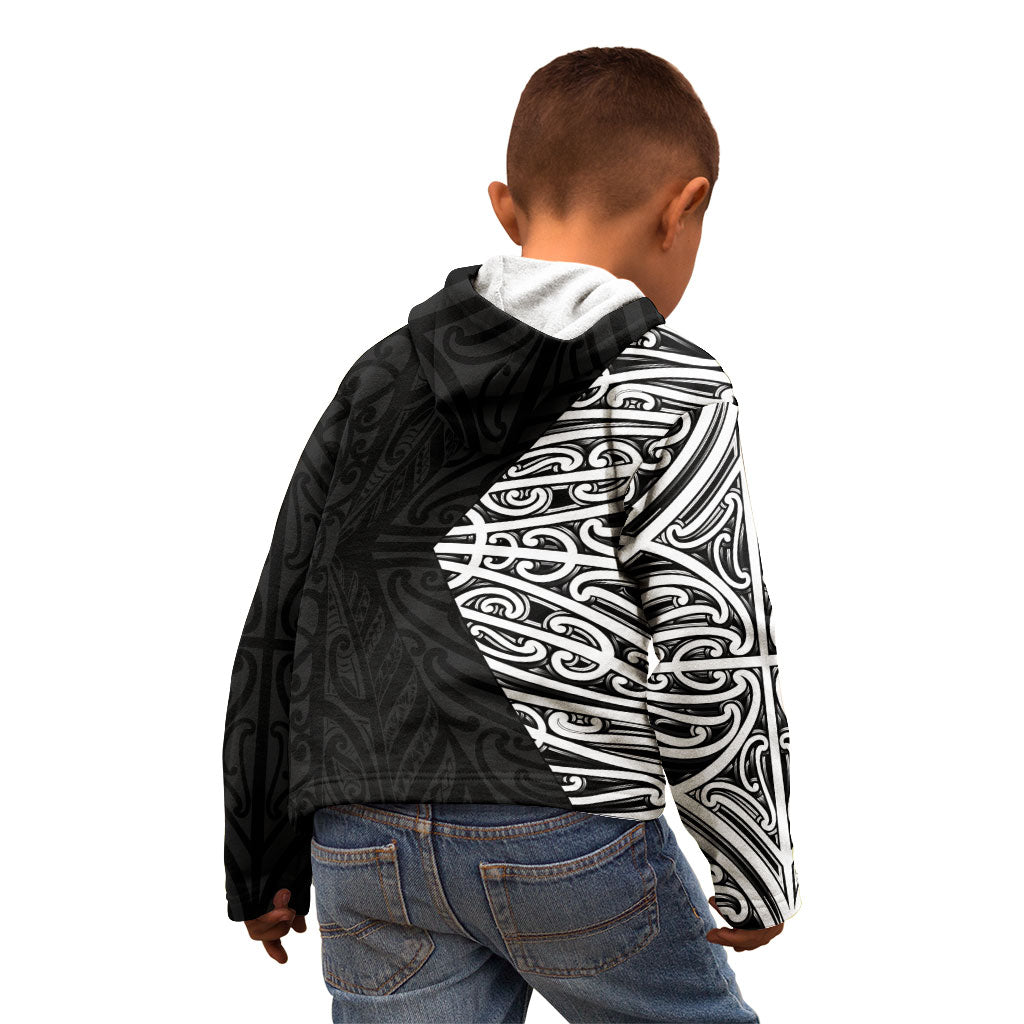 Black New Zealand Puhoro Maori Tattoo Kid Hoodie LT14 - Polynesian Pride