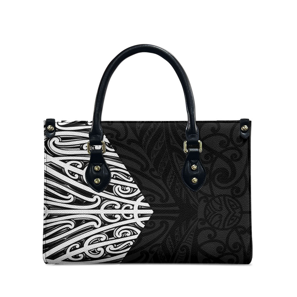 Black New Zealand Puhoro Maori Tattoo Leather Bag LT14 - Polynesian Pride