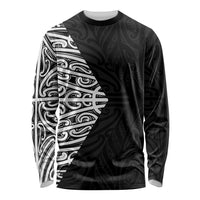 Black New Zealand Puhoro Maori Tattoo Long Sleeve Shirt LT14 Unisex Black - Polynesian Pride