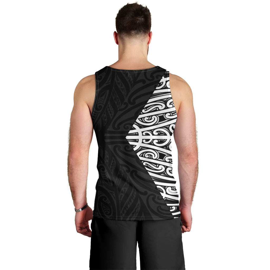 Black New Zealand Puhoro Maori Tattoo Men Tank Top LT14 - Polynesian Pride