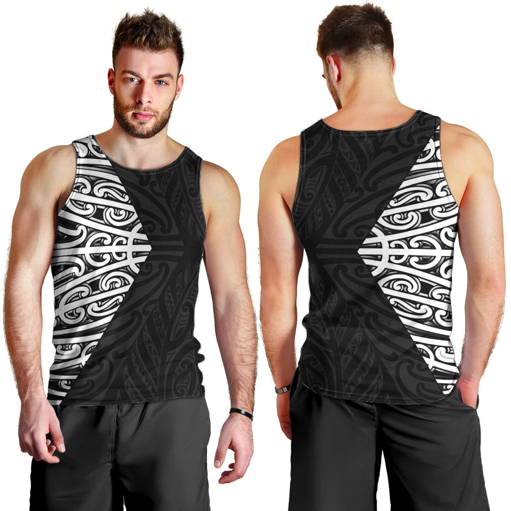 Black New Zealand Puhoro Maori Tattoo Men Tank Top LT14 - Polynesian Pride