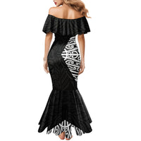 Black New Zealand Puhoro Maori Tattoo Mermaid Dress LT14 - Polynesian Pride