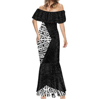 Black New Zealand Puhoro Maori Tattoo Mermaid Dress LT14 - Polynesian Pride