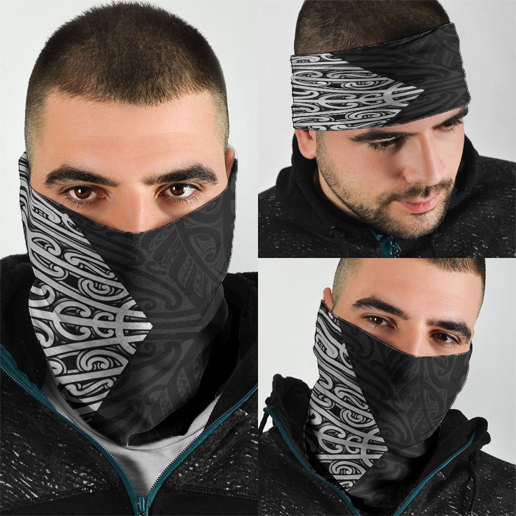 Black New Zealand Puhoro Maori Tattoo Neck Gaiter LT14 - Polynesian Pride