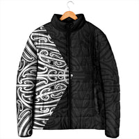 Black New Zealand Puhoro Maori Tattoo Padded Jacket LT14 - Polynesian Pride