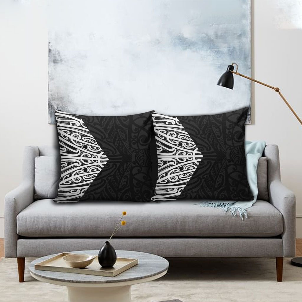 Black New Zealand Puhoro Maori Tattoo Pillow Cover LT14 - Polynesian Pride