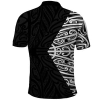 Black New Zealand Puhoro Maori Tattoo Polo Shirt LT14 - Polynesian Pride