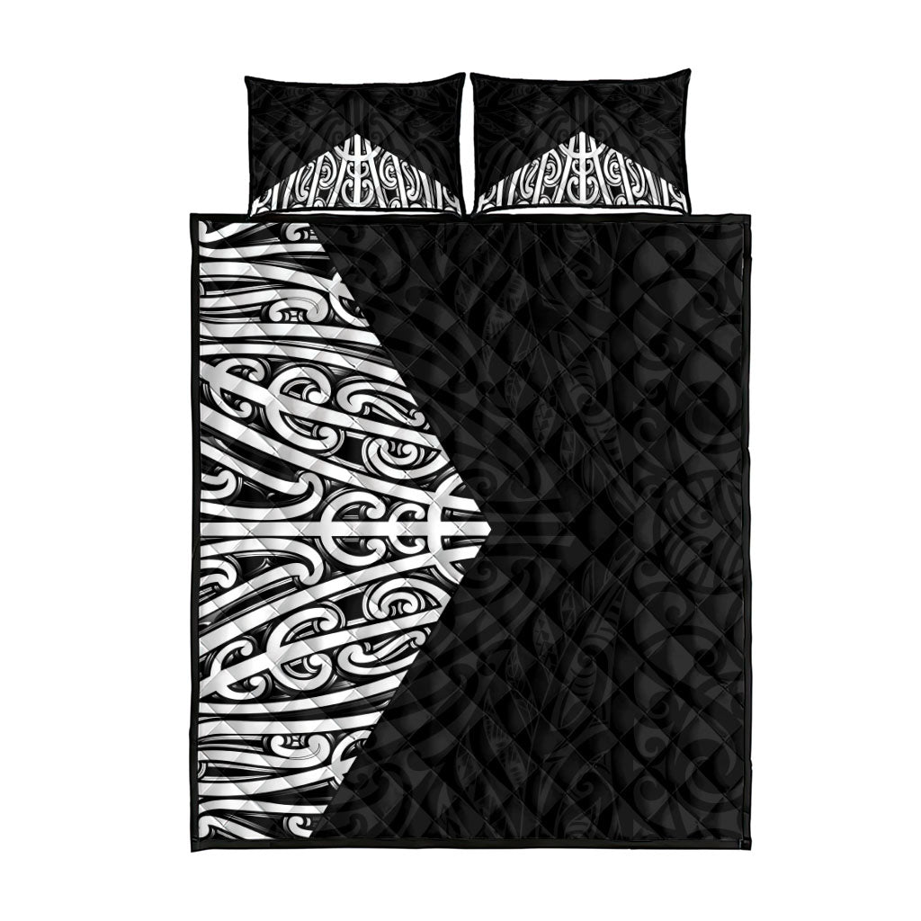 Black New Zealand Puhoro Maori Tattoo Quilt Bed Set LT14 - Polynesian Pride