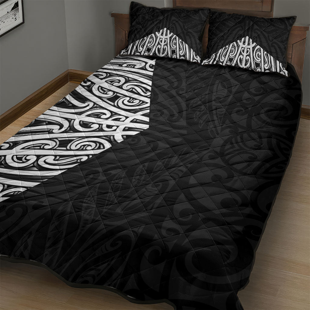 Black New Zealand Puhoro Maori Tattoo Quilt Bed Set LT14 - Polynesian Pride