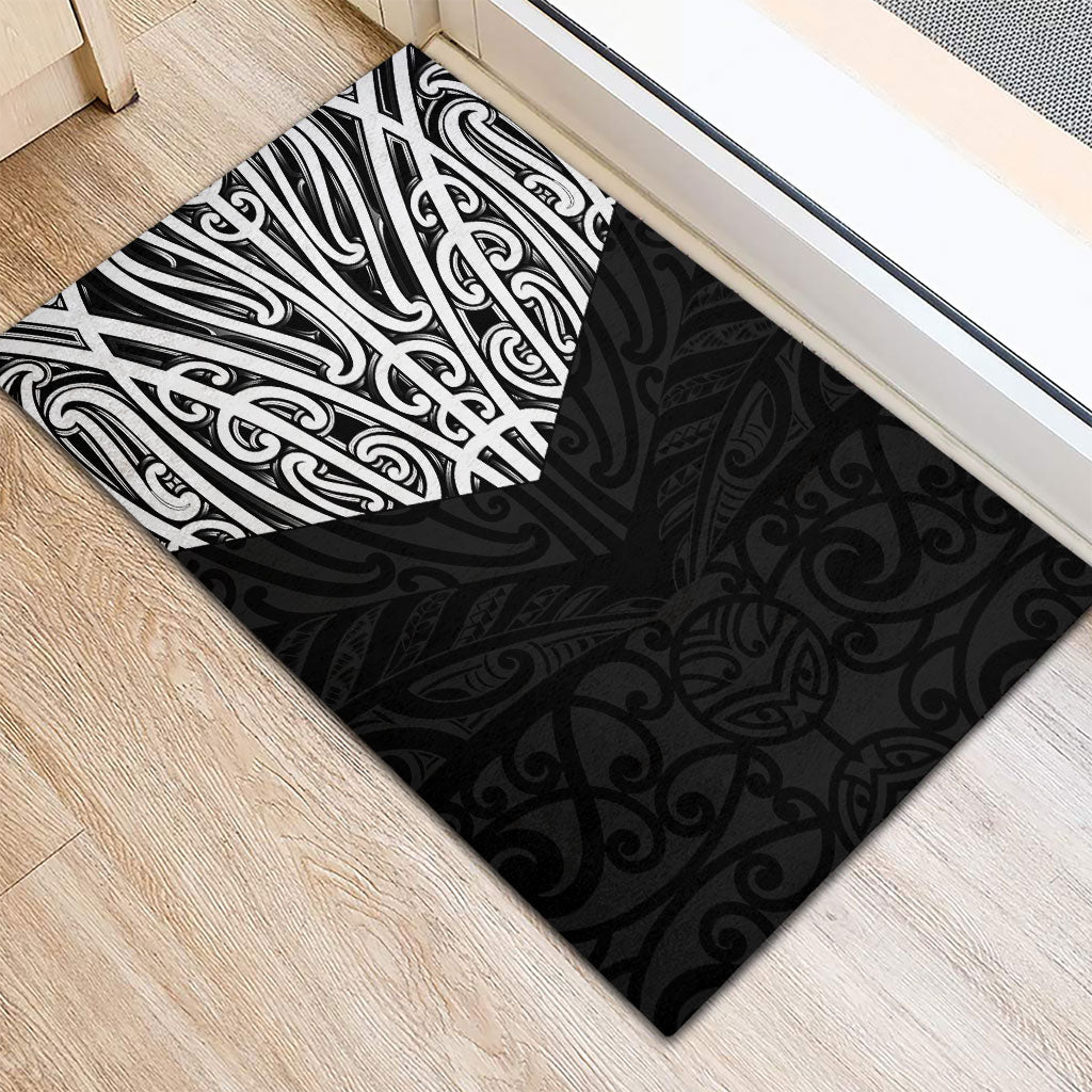 Black New Zealand Puhoro Maori Tattoo Rubber Doormat LT14 - Polynesian Pride