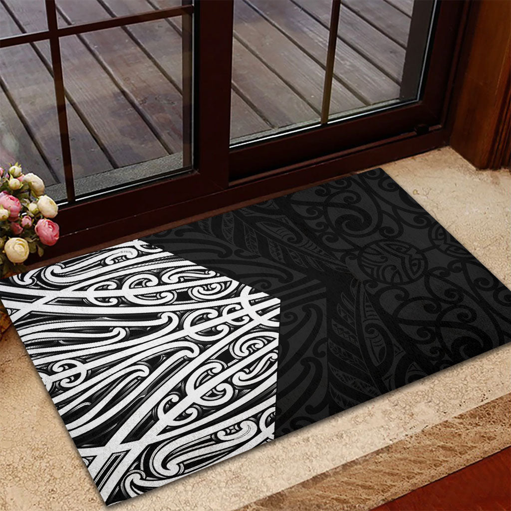 Black New Zealand Puhoro Maori Tattoo Rubber Doormat LT14 - Polynesian Pride