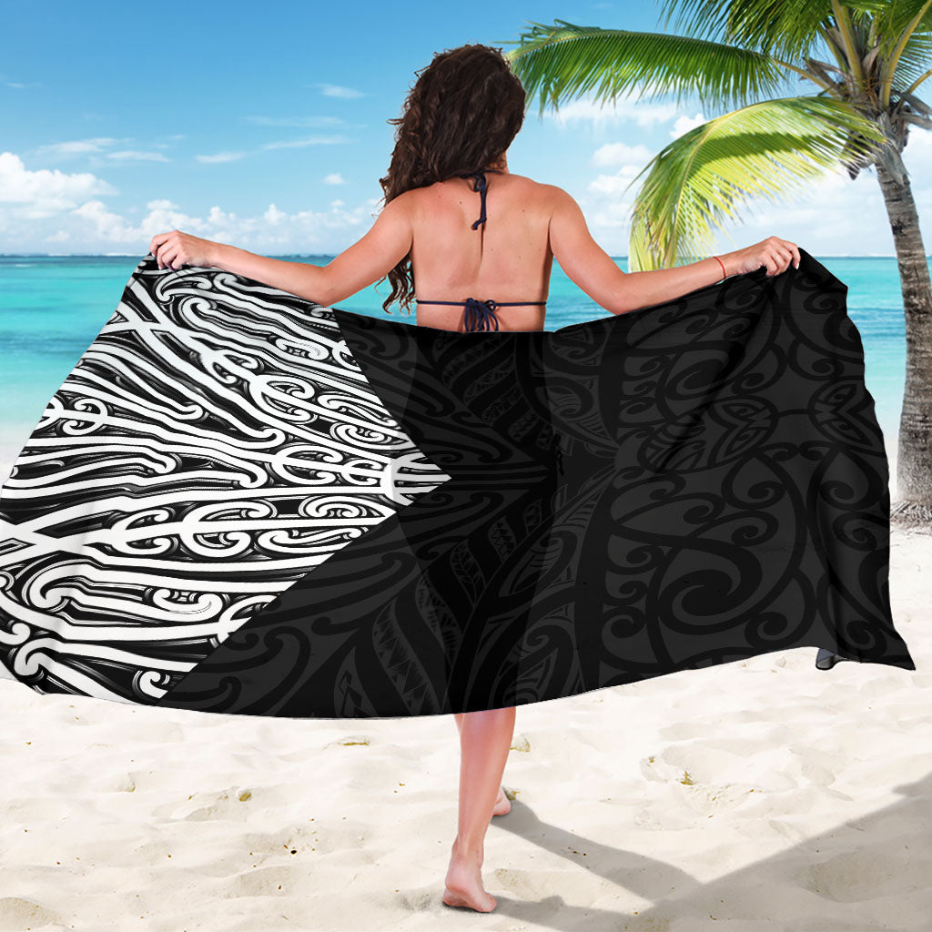 Black New Zealand Puhoro Maori Tattoo Sarong LT14 - Polynesian Pride