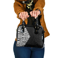 Black New Zealand Puhoro Maori Tattoo Shoulder Handbag LT14 One Size Black - Polynesian Pride