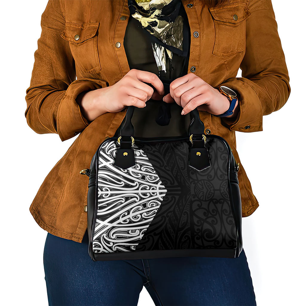 Black New Zealand Puhoro Maori Tattoo Shoulder Handbag LT14 - Polynesian Pride