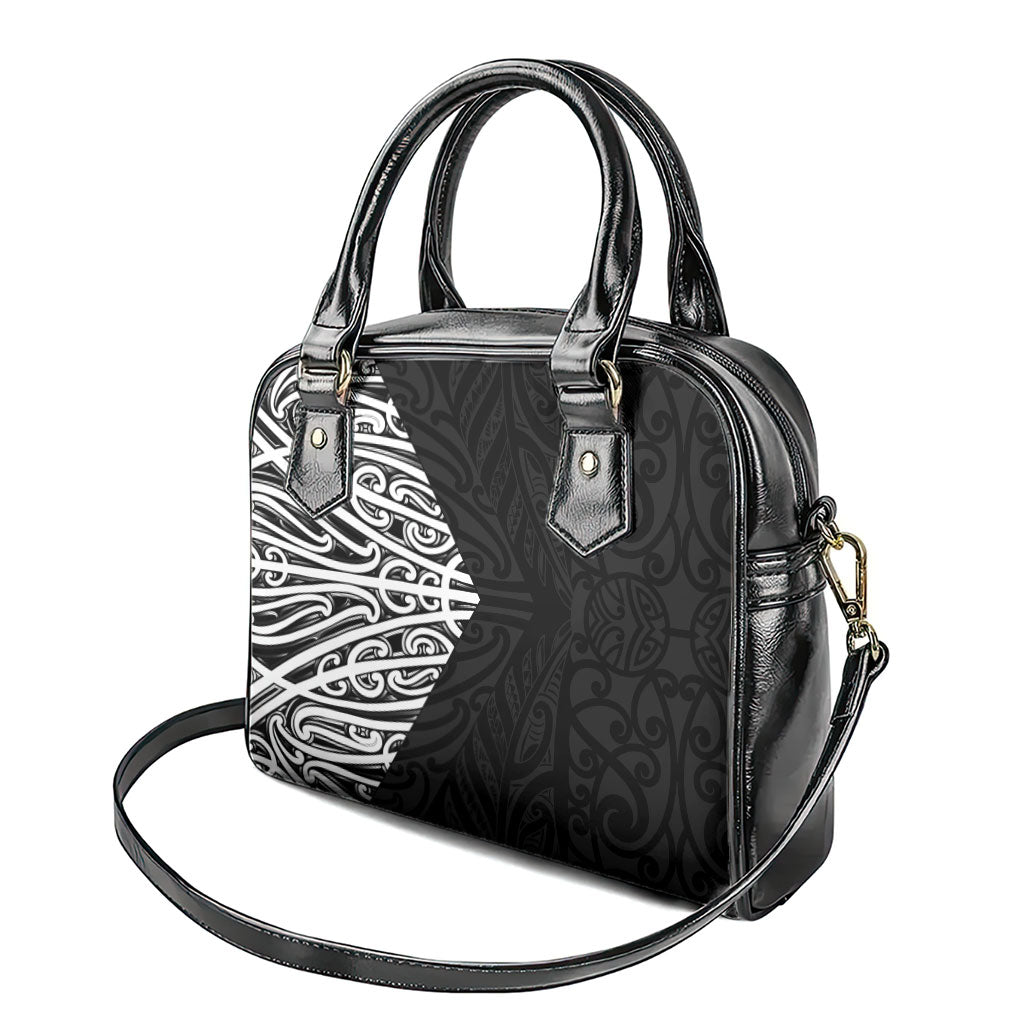 Black New Zealand Puhoro Maori Tattoo Shoulder Handbag LT14 - Polynesian Pride