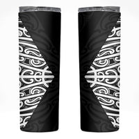 Black New Zealand Puhoro Maori Tattoo Skinny Tumbler LT14 Black - Polynesian Pride