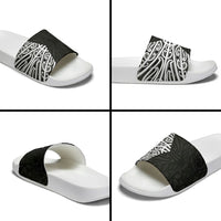 Black New Zealand Puhoro Maori Tattoo Slide Sandals LT14 - Polynesian Pride