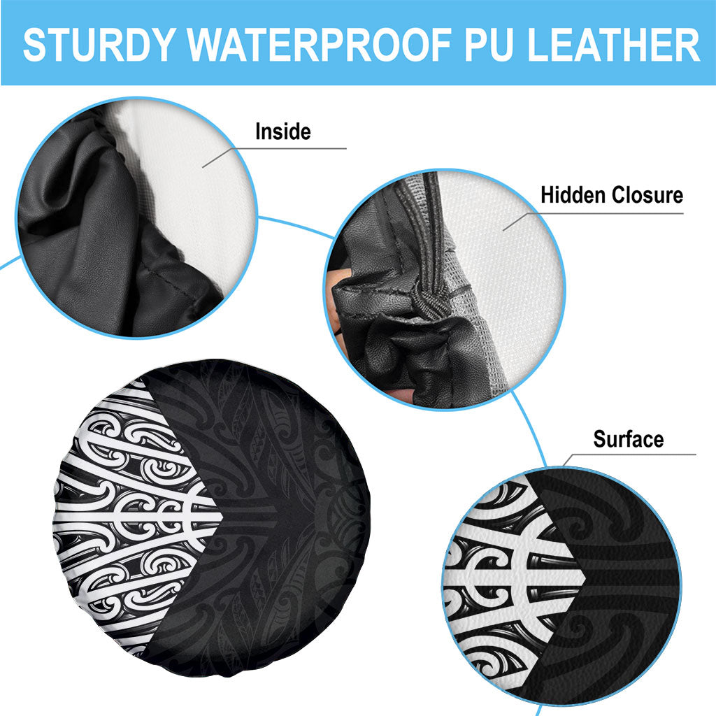 Black New Zealand Puhoro Maori Tattoo Spare Tire Cover LT14 - Polynesian Pride