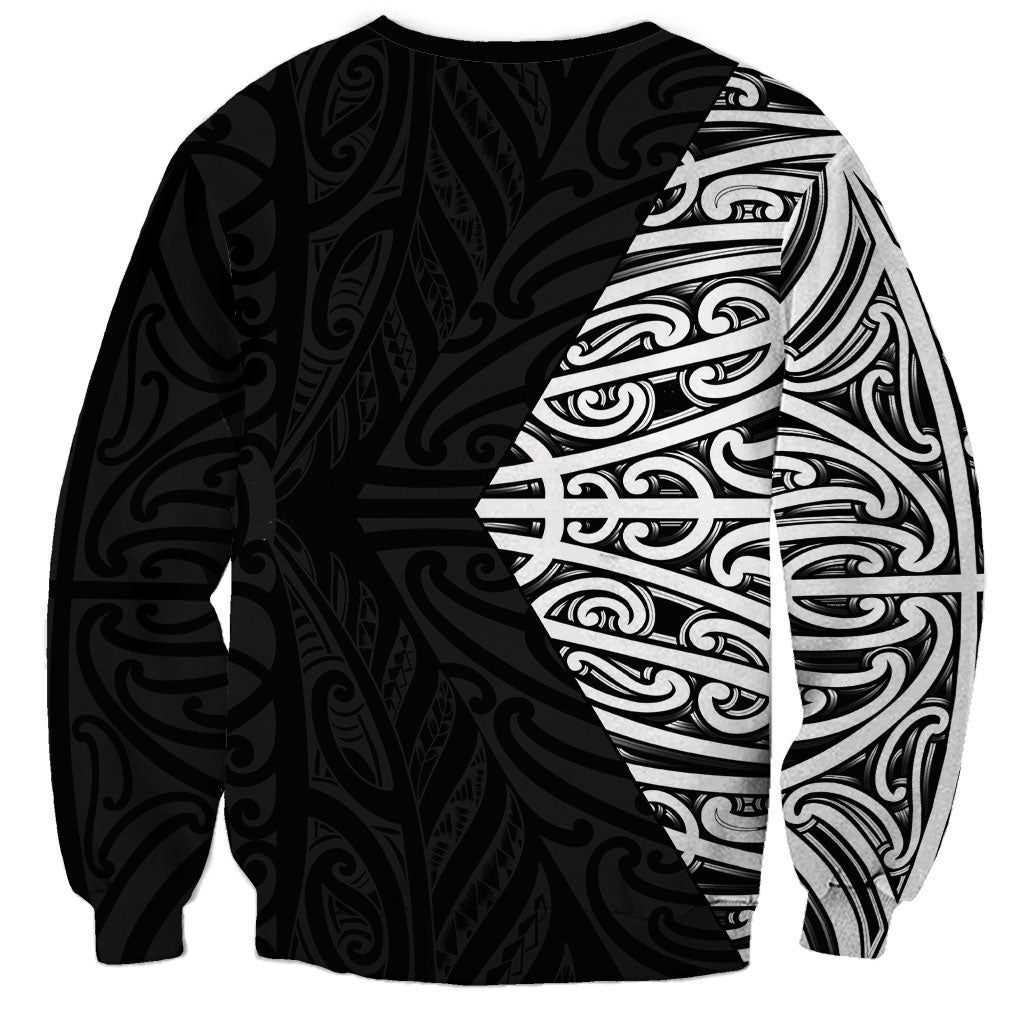 Black New Zealand Puhoro Maori Tattoo Sweatshirt LT14 - Polynesian Pride