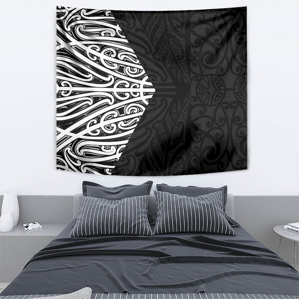 Black New Zealand Puhoro Maori Tattoo Tapestry LT14 - Polynesian Pride