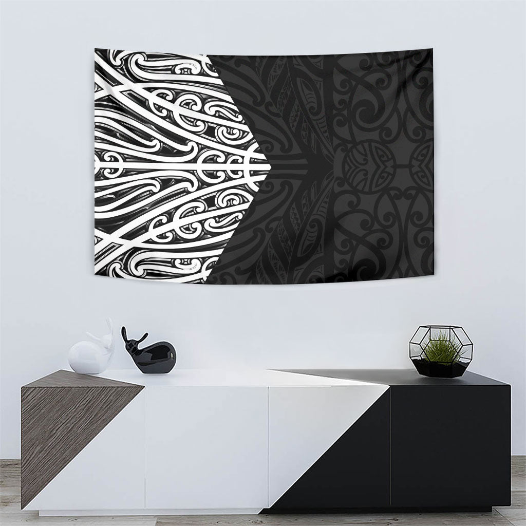 Black New Zealand Puhoro Maori Tattoo Tapestry LT14 - Polynesian Pride