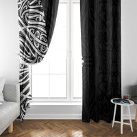 Black New Zealand Puhoro Maori Tattoo Window Curtain LT14 - Polynesian Pride