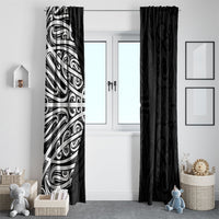 Black New Zealand Puhoro Maori Tattoo Window Curtain LT14 - Polynesian Pride