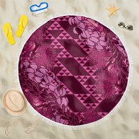 Pink Aloha Hawaii Beach Blanket Hawaiian Kakau Ohia Lehua Lei - Polynesian Pride