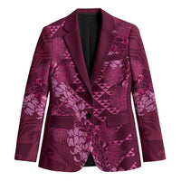 Pink Aloha Hawaii Blazer Hawaiian Kakau Ohia Lehua Lei - Polynesian Pride
