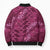 Pink Aloha Hawaii Bomber Puffer Jacket Hawaiian Kakau Ohia Lehua Lei - Polynesian Pride
