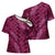 Pink Aloha Hawaii Cross Shoulder Shirt Hawaiian Kakau Ohia Lehua Lei - Polynesian Pride