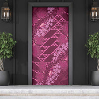 Pink Aloha Hawaii Door Cover Hawaiian Kakau Ohia Lehua Lei - Polynesian Pride