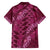 Pink Aloha Hawaii Family Matching Off The Shoulder Long Sleeve Dress and Hawaiian Shirt Hawaiian Kakau Ohia Lehua Lei - Polynesian Pride